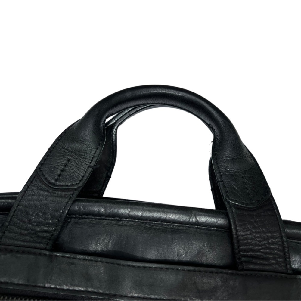 Tumi 96111DH ALPHA Slim Large Screen Black Leather Portfolio Briefcase Laptop - Picture 8 of 16